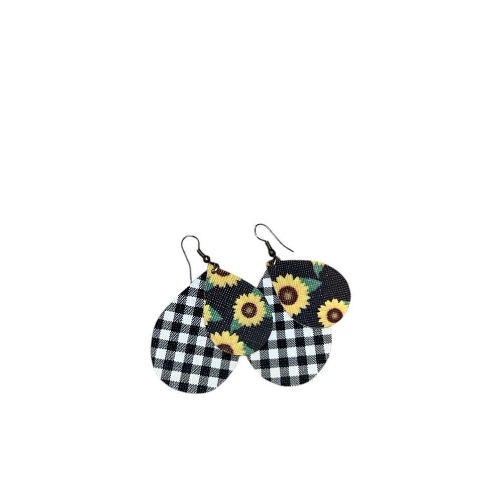 Cute little faux leather countryside earrings